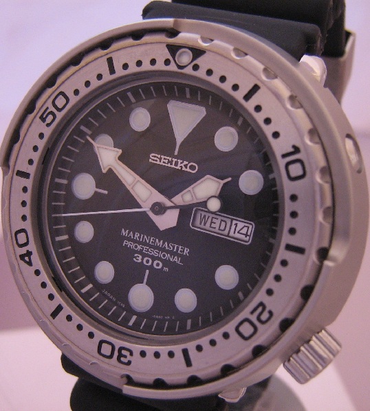Seiko Marine Master Prospex SBN007, Black Dial, Rubber Strap