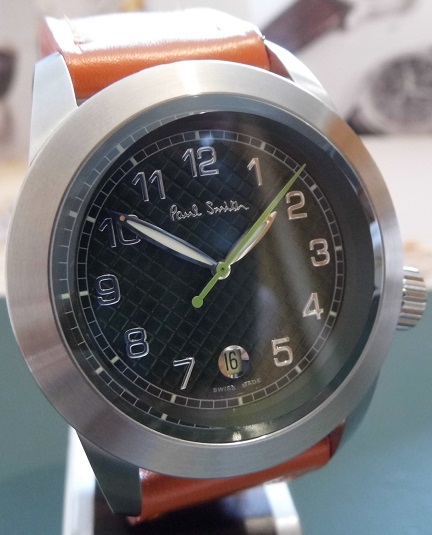 Paul Smith Swiss Quartz, Black Dial, Leather Strap
