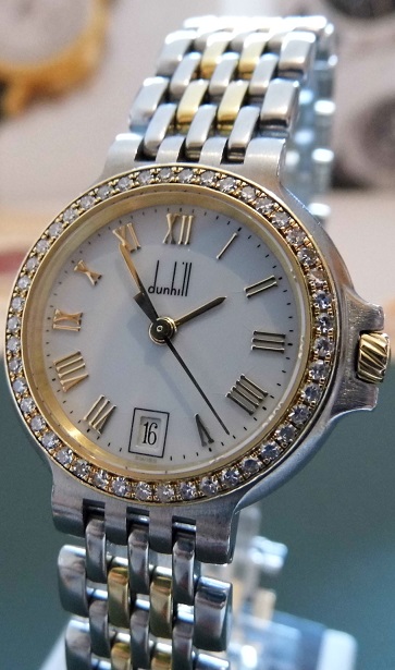 Alfred Dunhill Ladies Diamond, White Dial, Bracelet