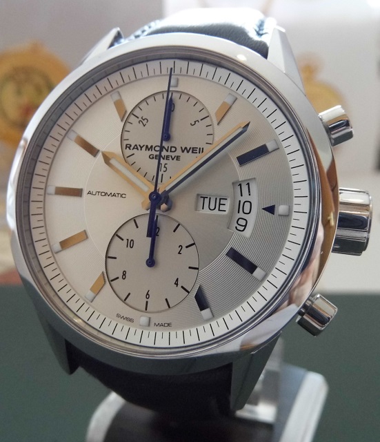 Raymond Weil Freelancer Chronograph, White Dial, Leather Strap