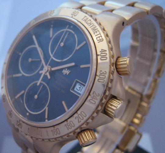 Raymond Weil Amadeus Chronograph, Blue Dial With Gold Bracelet 
