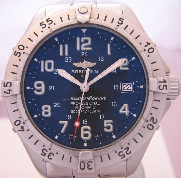 Breitling Superocean Professional, Black Dial With Bracelet, Rubber & Leather Straps