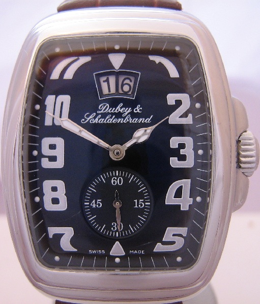 Dubey & Schaldenbrand Aquadyn, Black Dial With Leather Strap