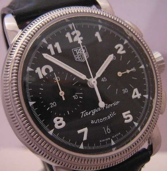 Tag Heuer Targa Florio, Black Dial With Leather Strap