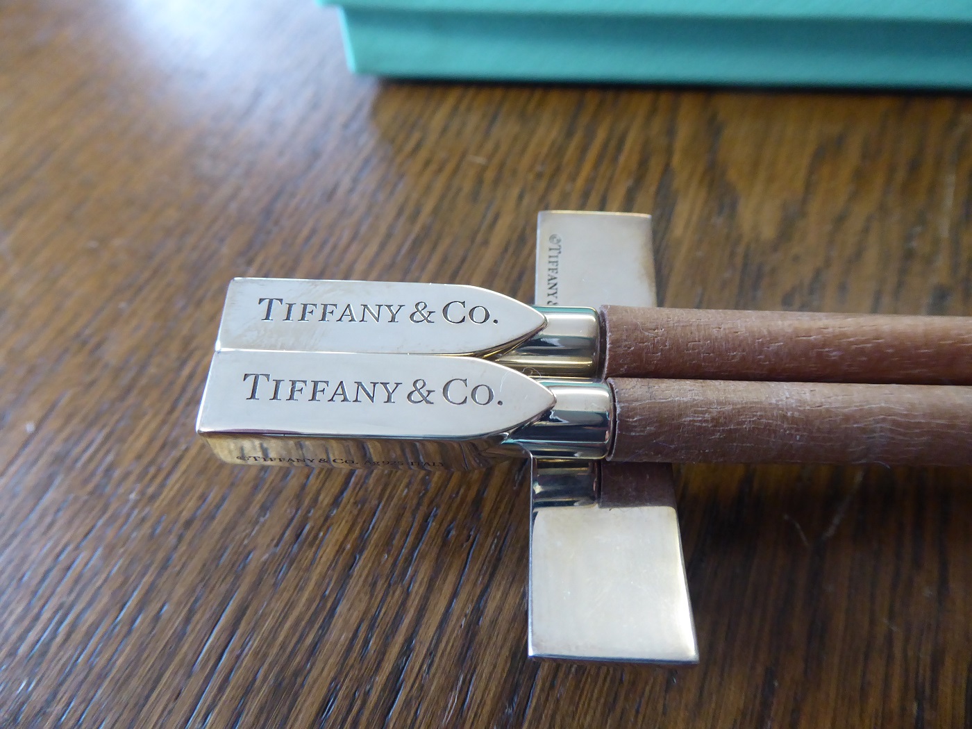 A Tiffany & Co Chopsticks Set & Stand