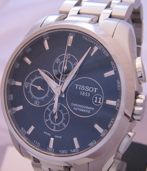Tissot Couturier Automatic Chronograph, Black Dial With Bracelet