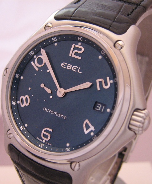 Ebel 1911 Senior Automatic Watch, Blue Dial With Leather Strap