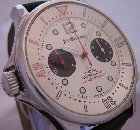 Daniel JeanRichard Juventus Chronoscope, White Dial With Black Leather Strap
