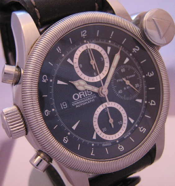 Oris Flight Timer R4118 Ltd Edition, Black Dial, Brown Leather Strap