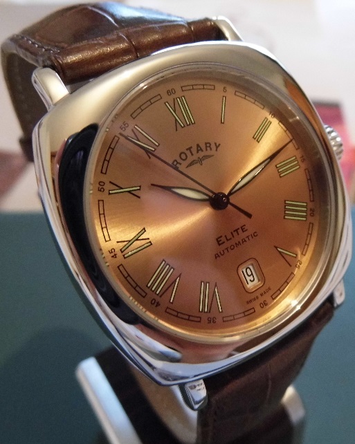 Rotary Elite Automatic, Copper Dial, Leather Strap