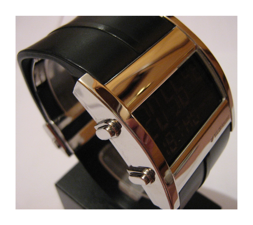 Tag Heuer Micrograph, Black Dial With Rubber Strap