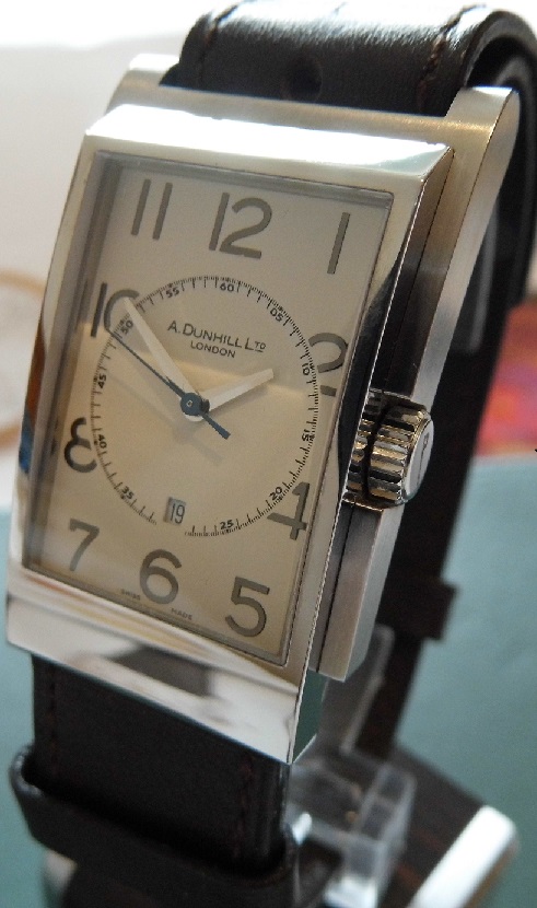 Dunhill D Type, White Dial, Brown Leather Strap