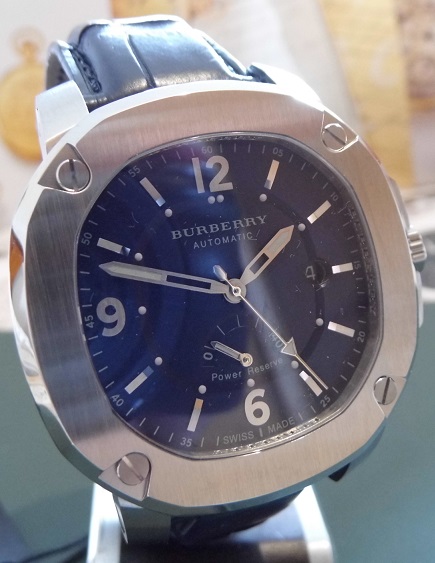 Burberry The Britain Power Reserve, Blue Dial, Leather Strap