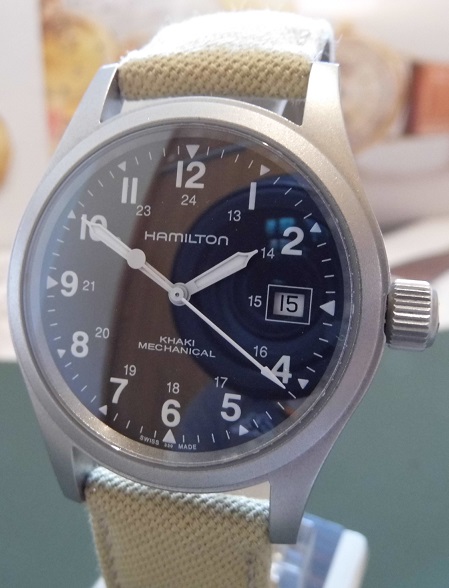 Hamilton Khaki Mechanical, Black Dial, Canvas Strap 