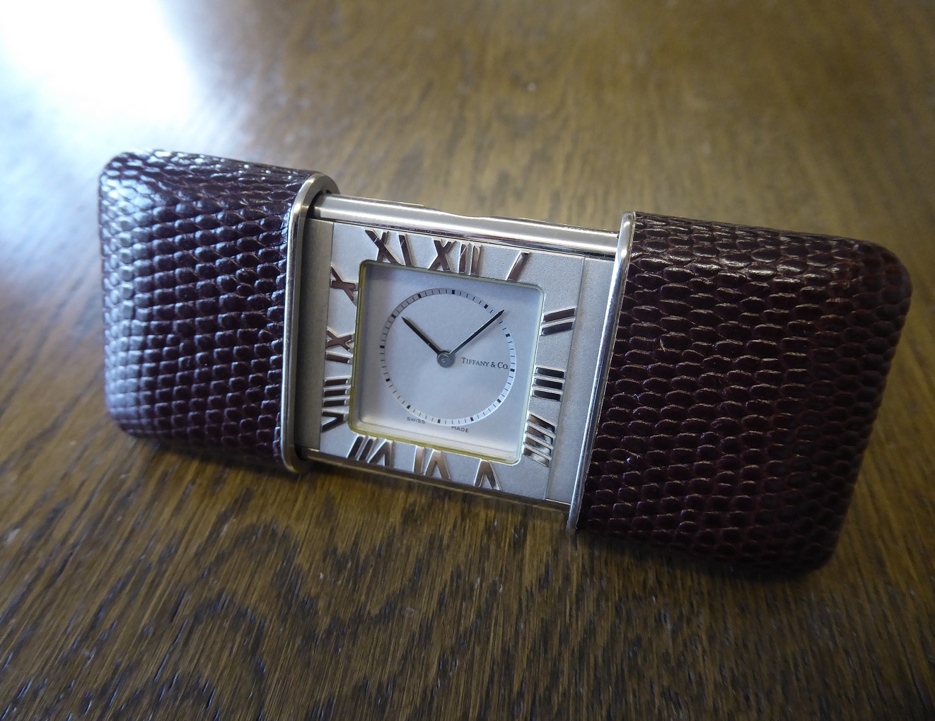 A Tiffany & Co Atlas Travel Alarm Clock