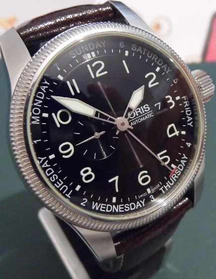 Oris Big Crown Small Second Pointer Day, Black Dial, Leather Strap