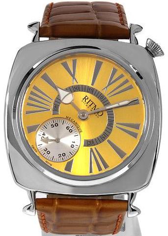 Ritmo Mvndo Centurion Watch, Gold Dial With Leather Strap