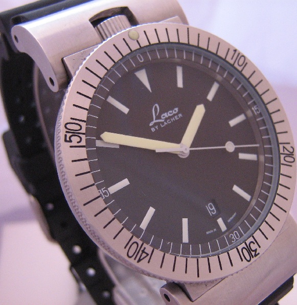 Laco Squad Watch, Black Dial With Rubber Straps