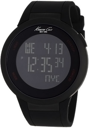 Kenneth Cole Touchscreen Multifunction, Black Dial, Rubber Strap