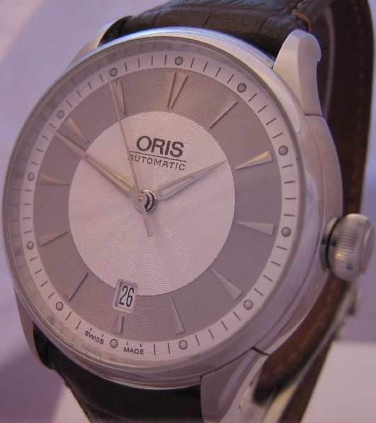 Oris Artelier Automatic Watch, Silver Dial With Leather Strap