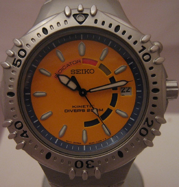 Seiko Giugiaro 200M Diver, Orange Dial, Steel Bracelet