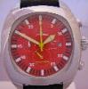 Locman 1970 Chronograph, Red Dial With Black Strap