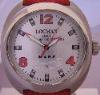 Locman Mare Titanium Watch, Silver Dial With Red Strap