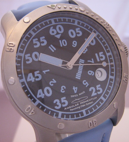 Angular Momentum Illum II Divers Watch, Black Dial With Rubber 