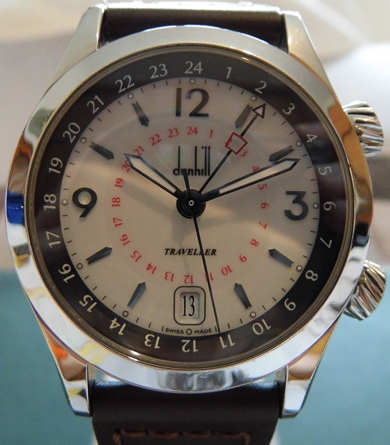 Alfred Dunhill Traveller GMT, White Dial, Leather Strap