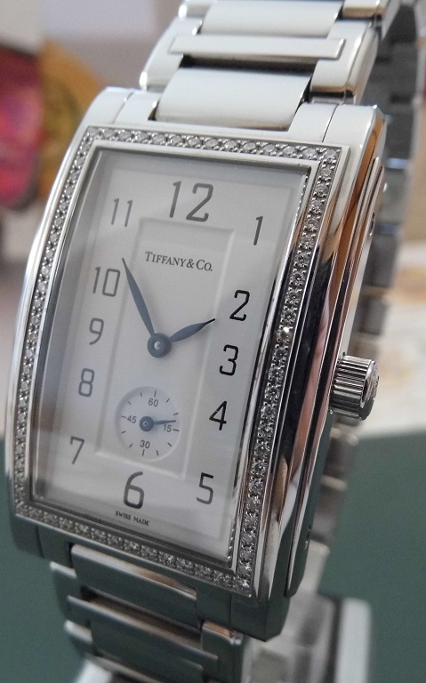 Tiffany & Co Grand Resonator Diamonds, White Dial, Steel Bracelet