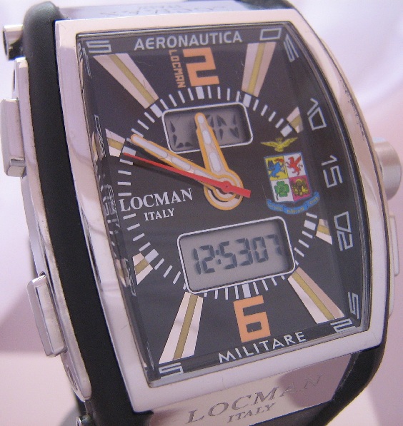 Locman Tremila Aeronautica Watch, Black Dial, Rubber Strap