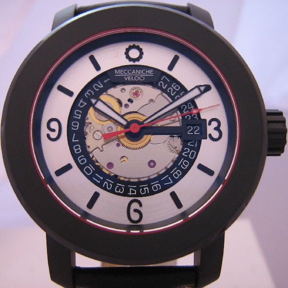 Meccaniche Veloci Ace Cafe, Silver Dial With Leather Strap