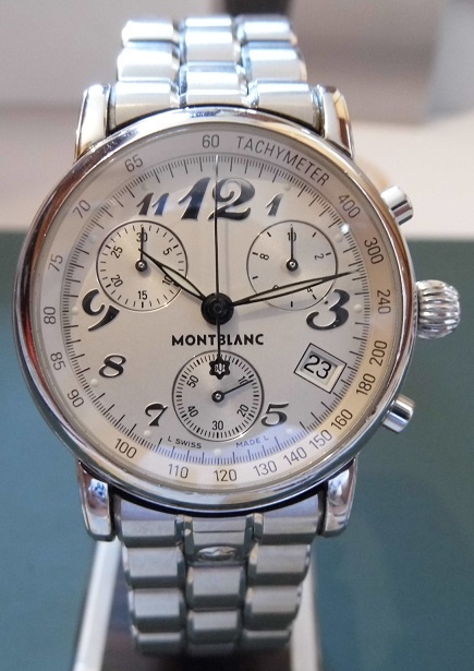 Montblanc Meisterstuck Chrongraph, Silver Dial, Steel Bracelet