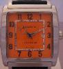 Leandri Square Automatic, Orange Dial With Leather Strap
