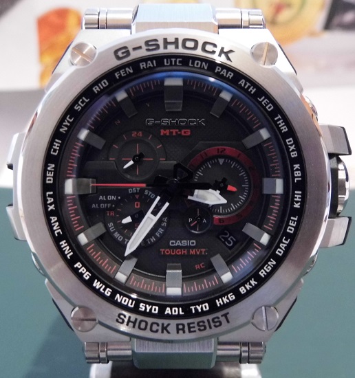 Casio G Shock MTGS1000D, Black Dial, Steel Bracelet