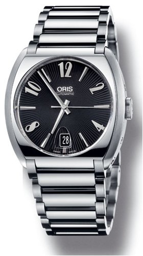 Used Oris Frank Sinatra Date Watch, Black Dial With Stainless Steel Bracelet