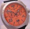 Technomarine US Navy Chronograph, Orange Dial, Leather Strap