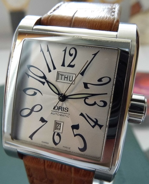 Oris Miles Day Date, Silver Dial, Leather Strap