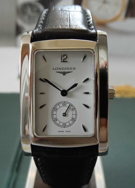 Longines Dolce Vita, White Dial, Black Leather Strap