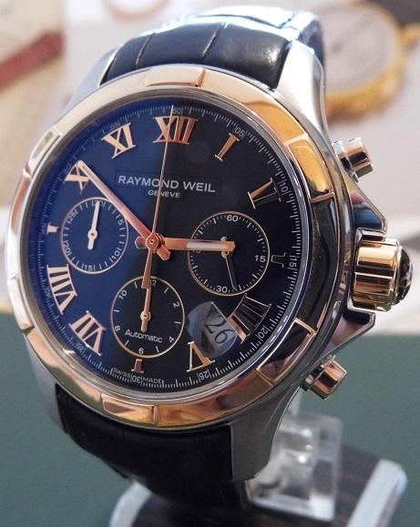 Raymond Weil Parsifal Chronograph, Black Dial, Leather Strap