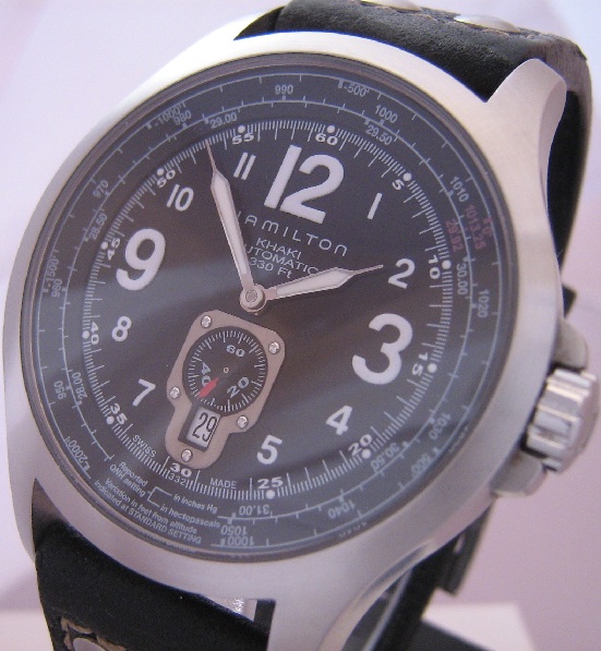 Hamilton Khaki QNE Automatic, Black Dial With Leather Strap