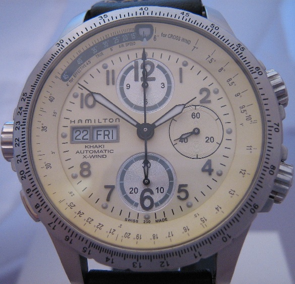 Hamilton X Wind Automatic Chronograph, Yellow Dial, Leather Strap