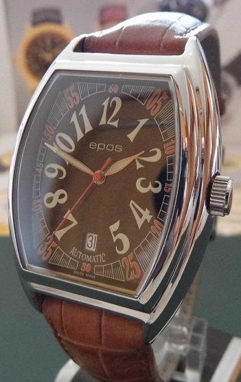 Epos Elegance Automatic, Black Dial, Leather Strap