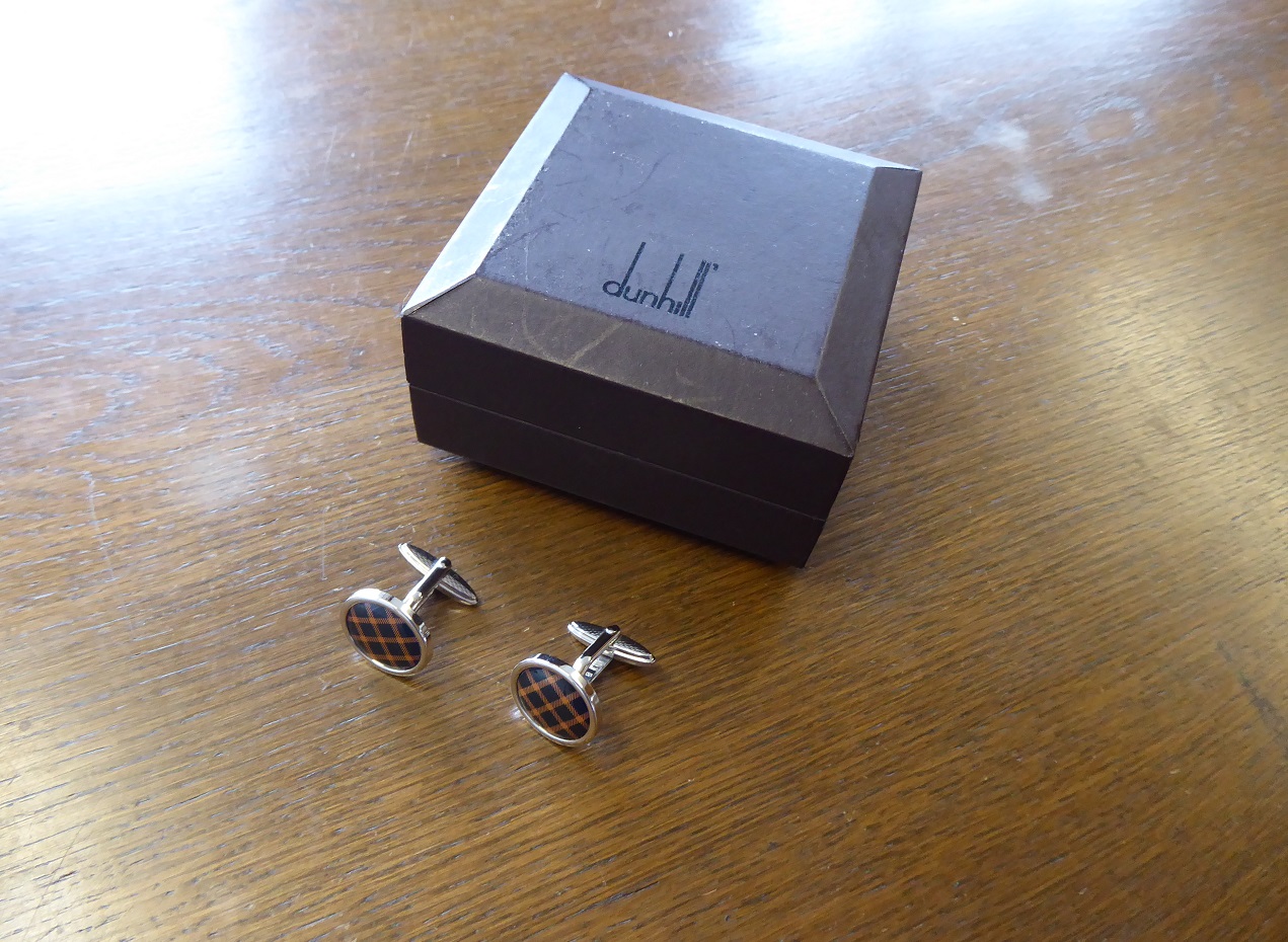 Alfred Dunhill Stainless Steel Tartan Cufflinks