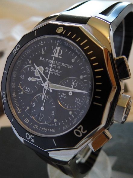 Baume & Mercier Riviera Automatic Chronograph, Black, Dial, Rubber Strap