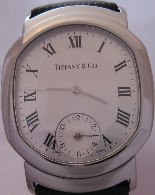 Tiffany & Co Duo Dual Time Watch, Silver Dial With Leather Strap