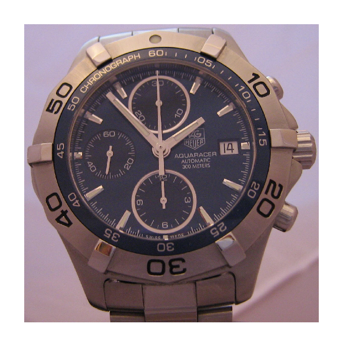 Tag Heuer Aquaracer Chronograph, Blue Dial With Stainless Steel Bracelet