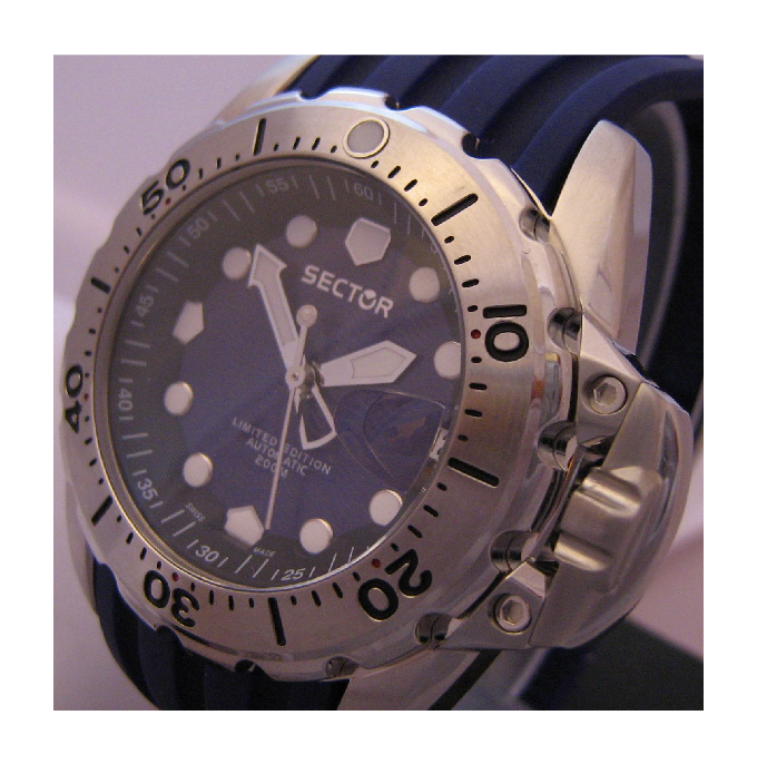 Sector 600 Limited Edtion Automatic Divers Watch, Blue Dial With Rubber Strap