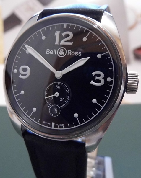 Bell & Ross Vintage 123, Black Dial, Leather Strap