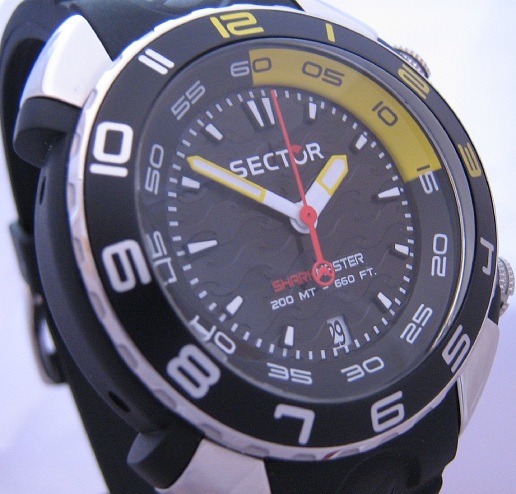 Sector Sharkmaster Divers Watch, Black Dial With Rubber Strap
